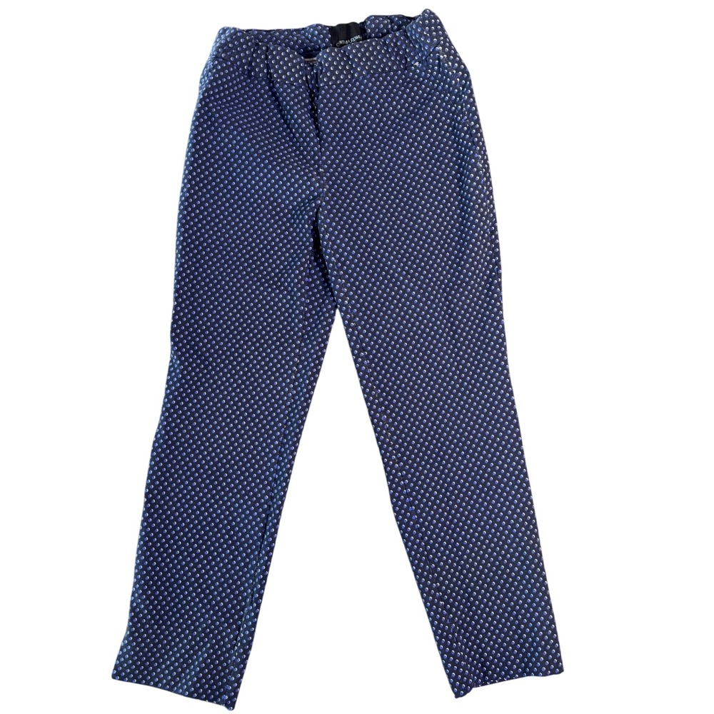 Cynthia Rowley‎ Womens Navy Blue Polka Dot Slim Leg Ankle Pants Size 4 Stretch